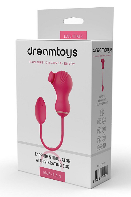 Гибкий двойной стимулятор и вибрационное яйцо Dream Toys Essentials, розовый Sex Aura Киев - изображение 5