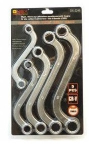 Набор накидных ключей OX-2247, 5 шт 8-22 мм, прочная сталь, двойные размеры, удобная форма для доступа Одесса - изображение 3