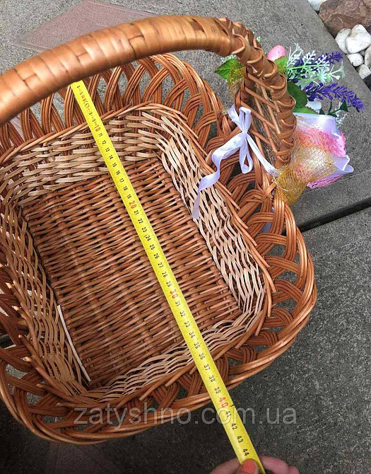 Пасхальний кошик натуральний з прикрасами Київ - фото 2