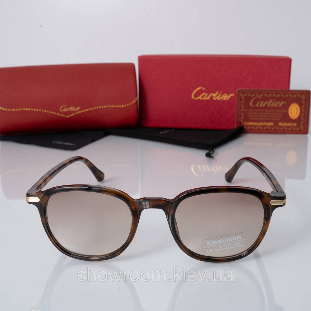 Солнцезащитные мужские очки хамелеоны Cartier (226 brown) фотохромные Киев - изображение 4