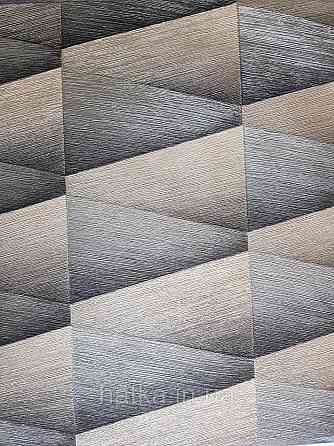 Шпалери вінілові на флізелін Rasch Composition 0,53х10 геометрія смуги чорні фігури коричневі металік 3д Київ