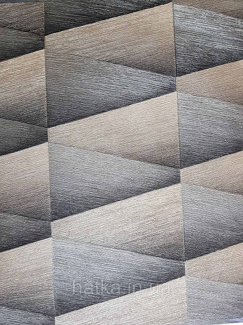 Шпалери вінілові на флізелін Rasch Composition 0,53х10 геометрія смуги чорні фігури коричневі металік 3д Київ - фото 1