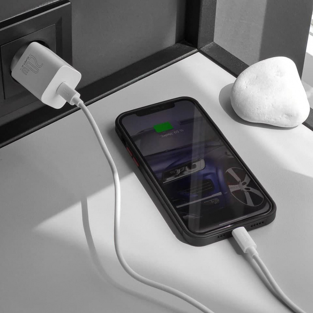 Сетевое зарядное устройство для Baseus Super Silicone PD Charger 20W Type-C черный Львов - изображение 6