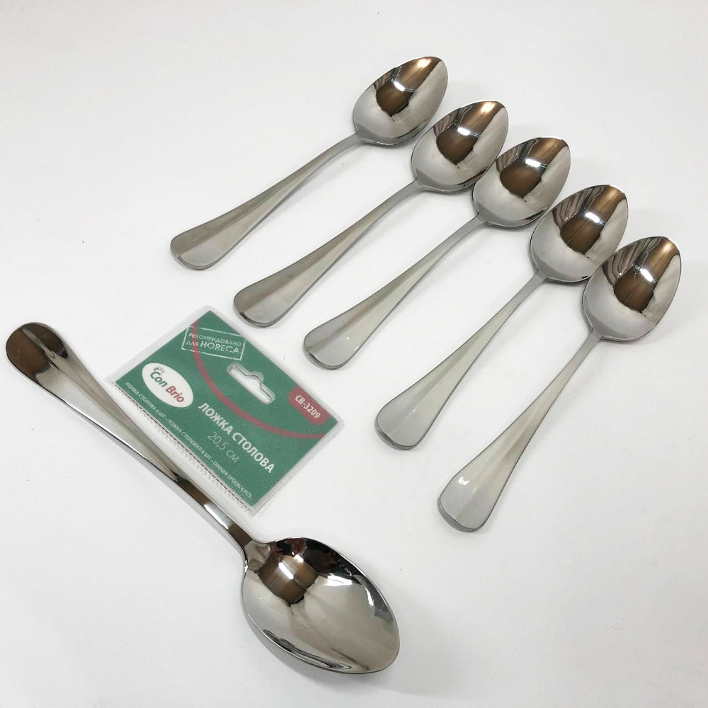 Набір столових ложок Con Brio CB-3209 20 см 6 шт OW-62 Івано-Франківськ - фото 2