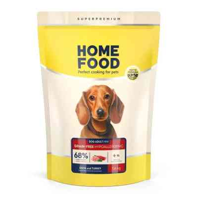 Сухий корм для собак Home Food ADULT MINI Grain-free hypoallergenic з качкою та індичкою 1.6 кг (4820235020934) Вінниця