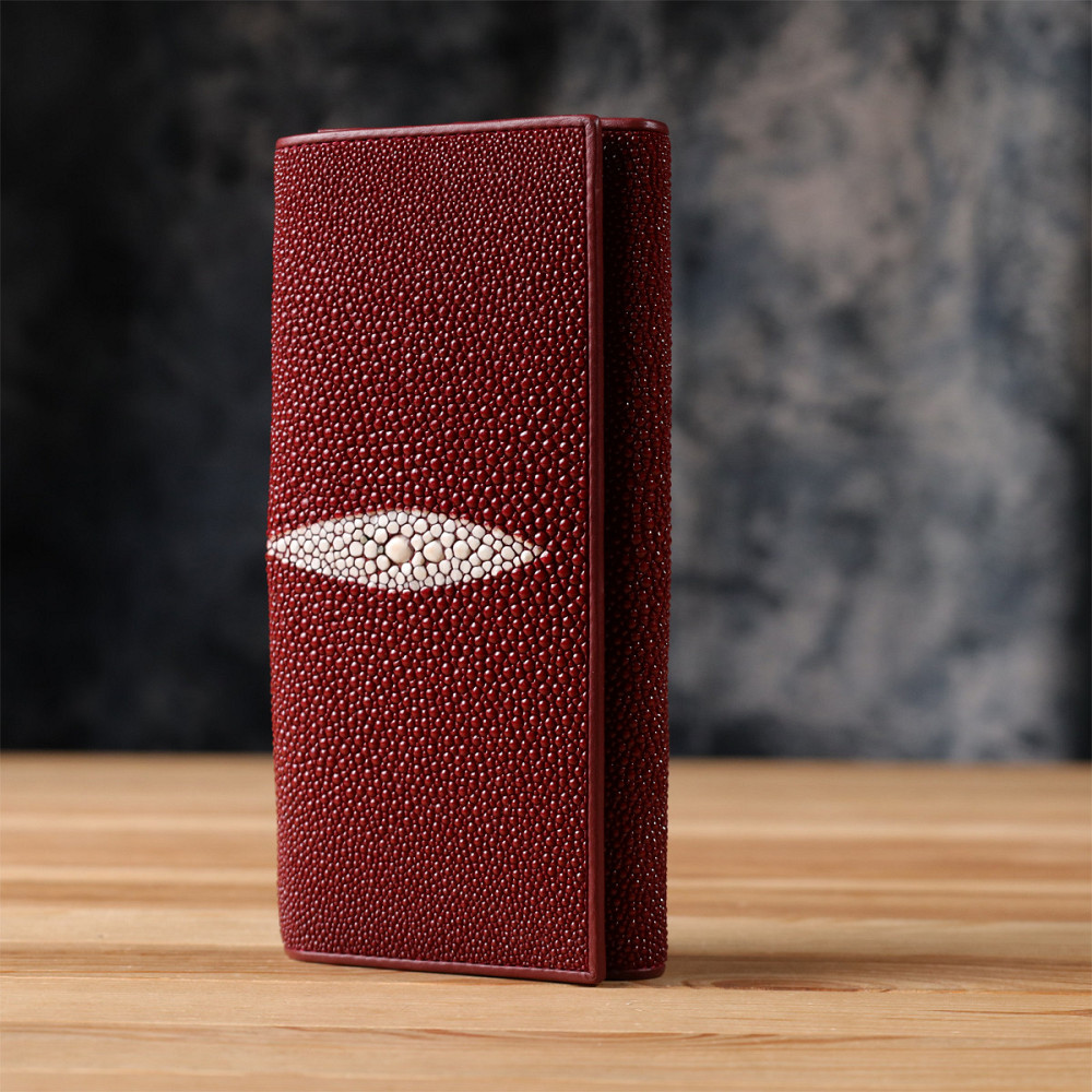 Кошелек женский STINGRAY LEATHER 18097 из натуральной кожи морского ската Бордовый Киев - изображение 3
