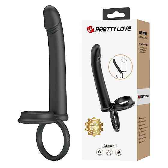 Силиконовая насадка на член для двойного проникновения Moses waterproof Sex Aura Киев