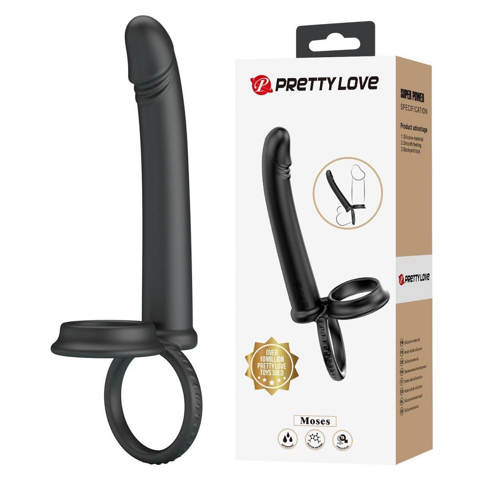 Силиконовая насадка на член для двойного проникновения Moses waterproof Sex Aura Киев - изображение 2