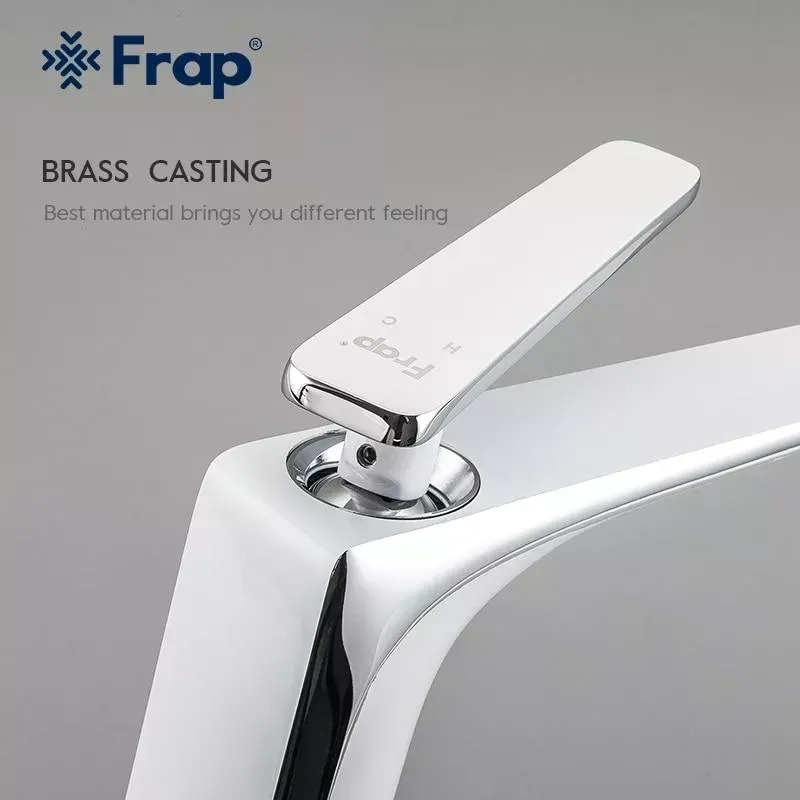 Змішувач для умивальника Frap F1058 білий/хром Київ - фото 3