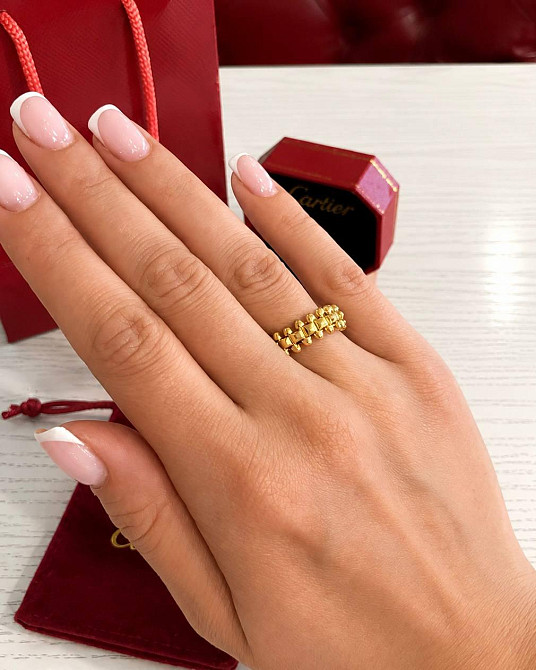 Кільце Cartier Juste un Clou ("зубчики") /  покриття лимонне золото / без цирконію Одеса - фото 11
