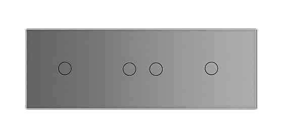 Розумний сенсорний ZigBee вимикач 4 сенсора (1-2-1) Livolo сірий скло (VL-C701Z/C702Z/C701Z-15) Коломыя