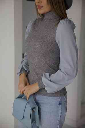 Жіноча елегантна кофта гольф в рубчик "Dazy"| Батал Сірий, 54-56 Київ