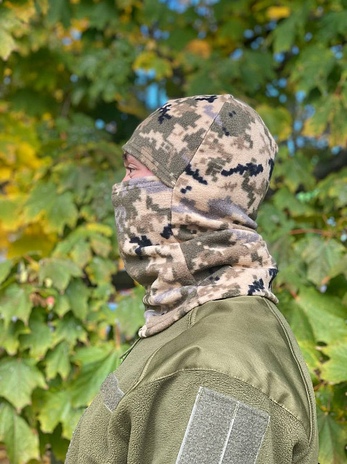 Балаклава чоловіча тактична підшоломник піксель тепла флісова шапка під каску військове обмундировано Одеса - фото 7