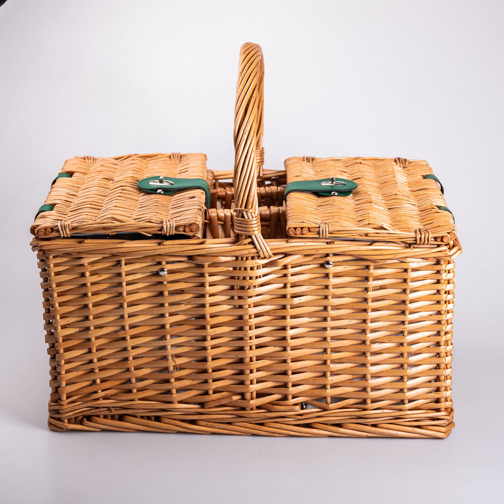 Корзина плетеная для пикника с посудой на 4 персоны 48х33х43 см набор посуды туристический для кемпинга HP-ZQ-3 Киев - изображение 8