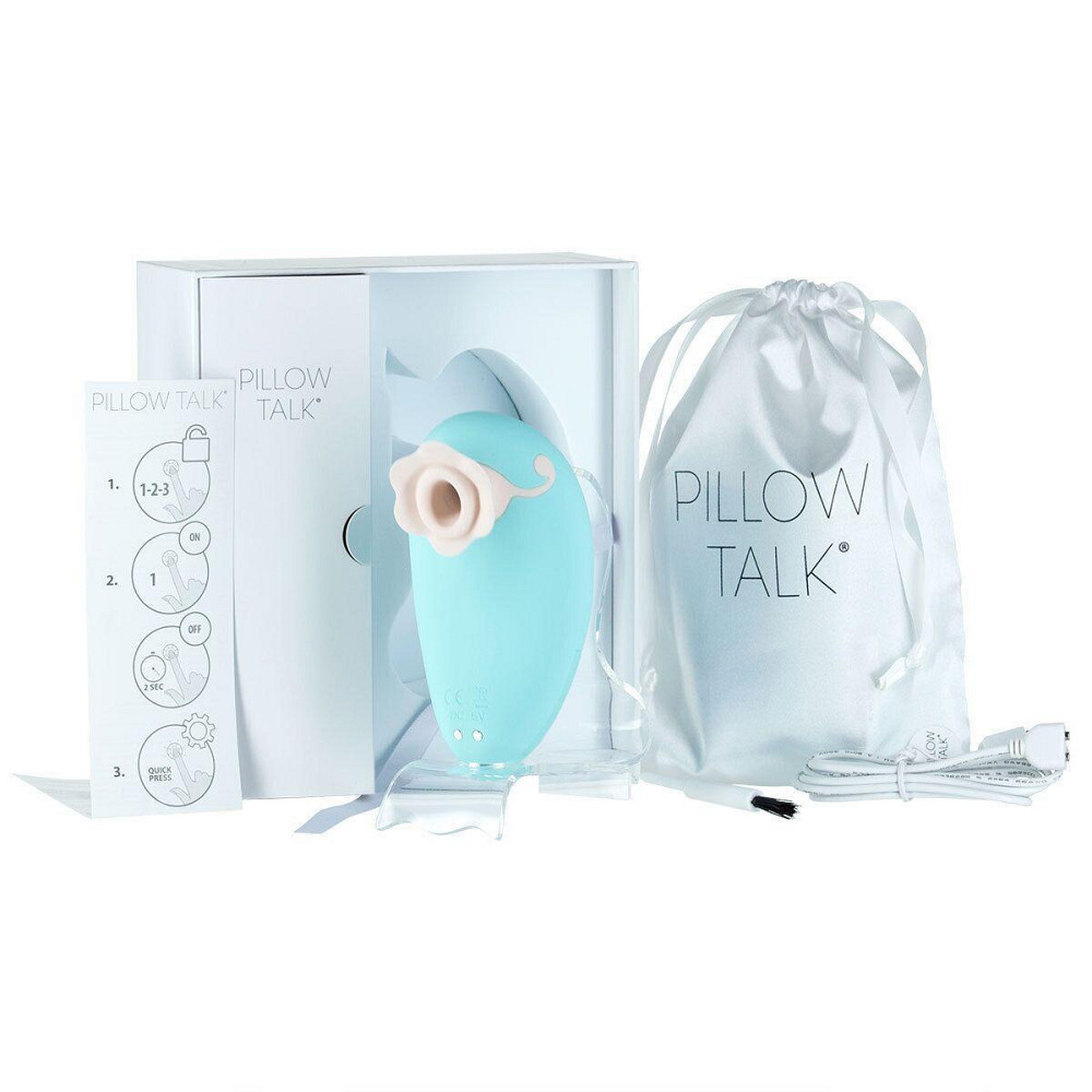 Розкішний вакуумний кліторальний стимулятор Pillow Talk - Dreamy Teal із кристалом Swarovski Sex Aura Київ - фото 5