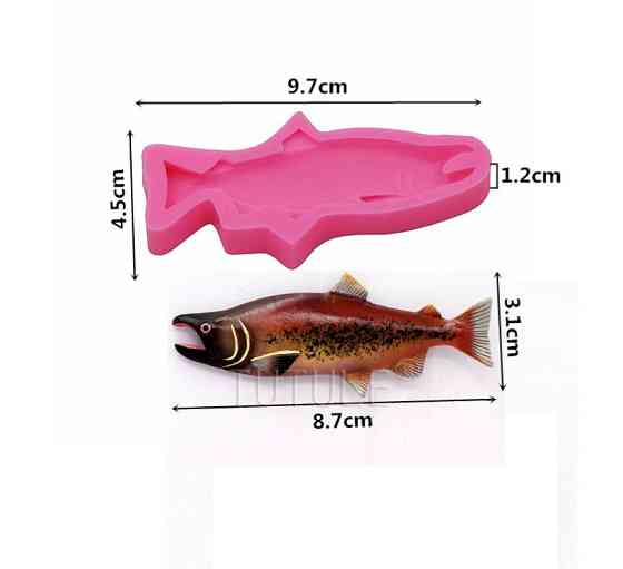 Молд силиконовый рыба 97 на 45 мм розовый Киев