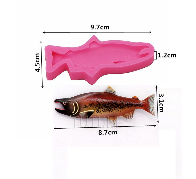 Молд силиконовый рыба 97 на 45 мм розовый Киев - изображение 2