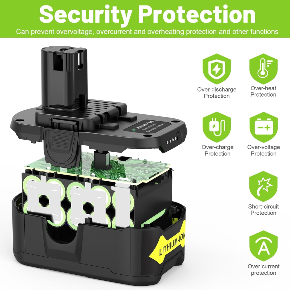 Аккумулятор литий-ионный ARyee 18V 5000mAh совместимый с Ryobi ONE+ P102 P108 BPL-1815 батарея для электроинструмента Киев - изображение 9