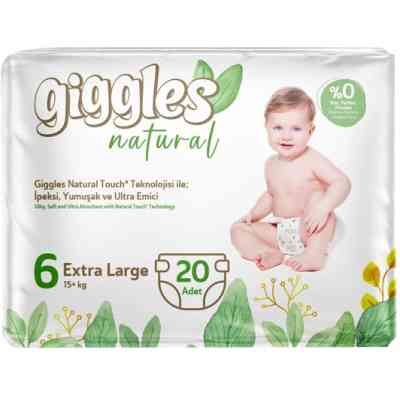 Подгузники Giggles Natural 6 Extra Large 15+ кг 20 шт (8680131206421) Винница