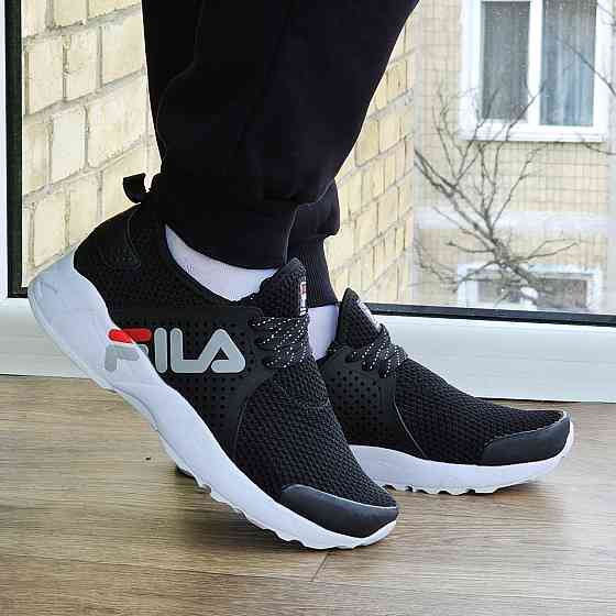 Кроссовки FILA Черные Мужские Фила Сеточка Летние (размеры: 41,42,43,44,45) Видео Обзор Днепр