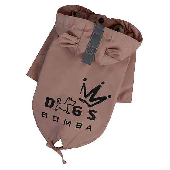 Дощовик для собак на осінь Dogs Bomba для середніх і дрібних собак водовідштовхувальний парка з вушками рожевий 7 Одеса