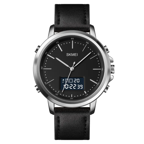 Чоловічий спортивний наручний годинник Skmei 1652 (Сріблясті з чорним) Київ