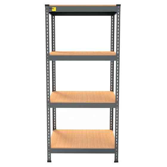 Металлический стеллаж Emby Light Series (размер 1500х900x450мм) 4 полки ДСП до 100кг Черный Винница