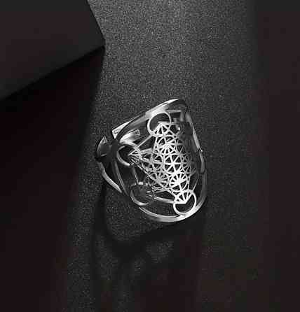 Кольцо ирландский узел из нержавеющей стали геометрический орнамент регулируемое Киев