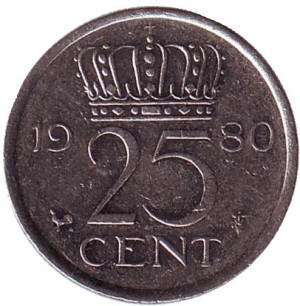 Нідерландські Антіли 25 центів 1990 рік Полтава - фото 1