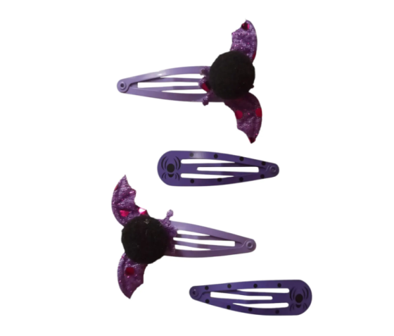 Заколки на Хелловін з принтом Кажани one size фіолетово-чорний Київ