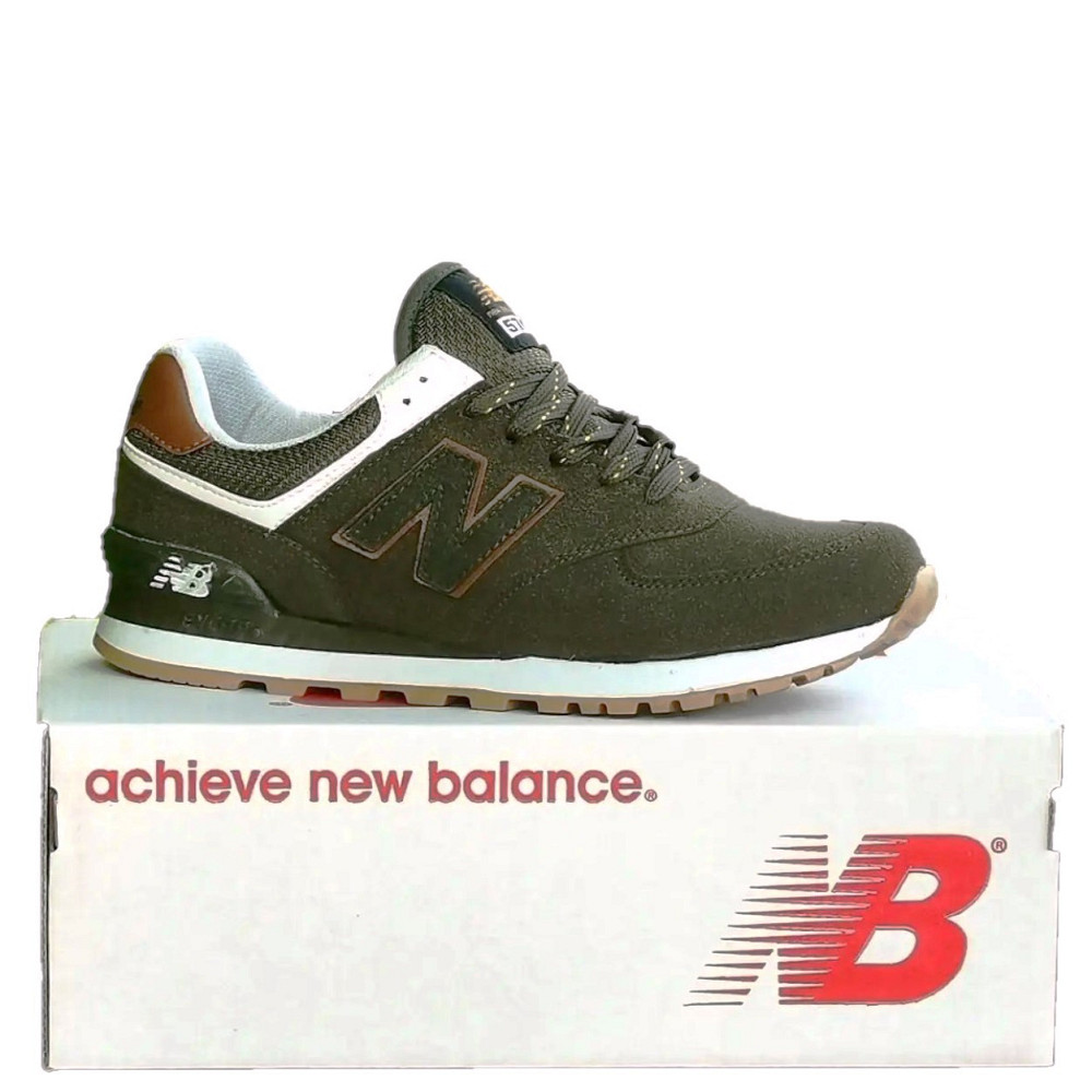 Термо Кросівки New Balance 574 Хакі Замшеві Чоловічі Зелені Єврозима (розміри: 43,44,45,46) — 63-4 Дніпро - фото 1
