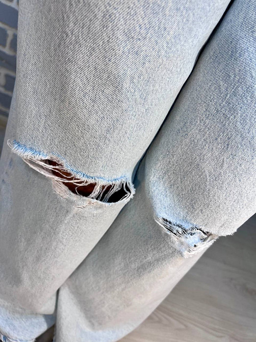 Джинси жіночі Its Basic 3050 Wide Leg косі кишені шви позаду широкі порізи на колінах, блакитний, 36, 36, 76 см, 108 см Київ - фото 14