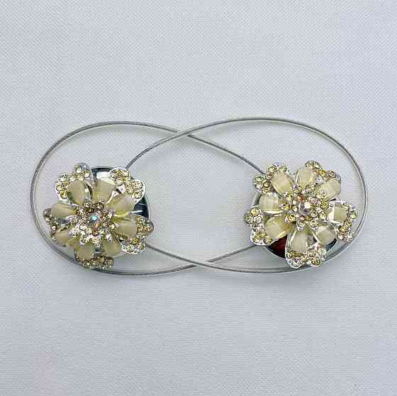 Магніти для штор та гардин "Flowers" набір 2 шт Золотистий (81-185) Київ