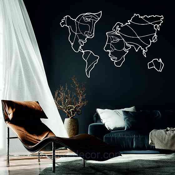 Декоративное настенное Панно «Карта», Декор на стену 70*109 см, Белый Киев