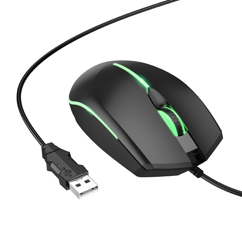Миша HOCO GM37 Wonderful gaming luminous wired mouse Black Київ - фото 15