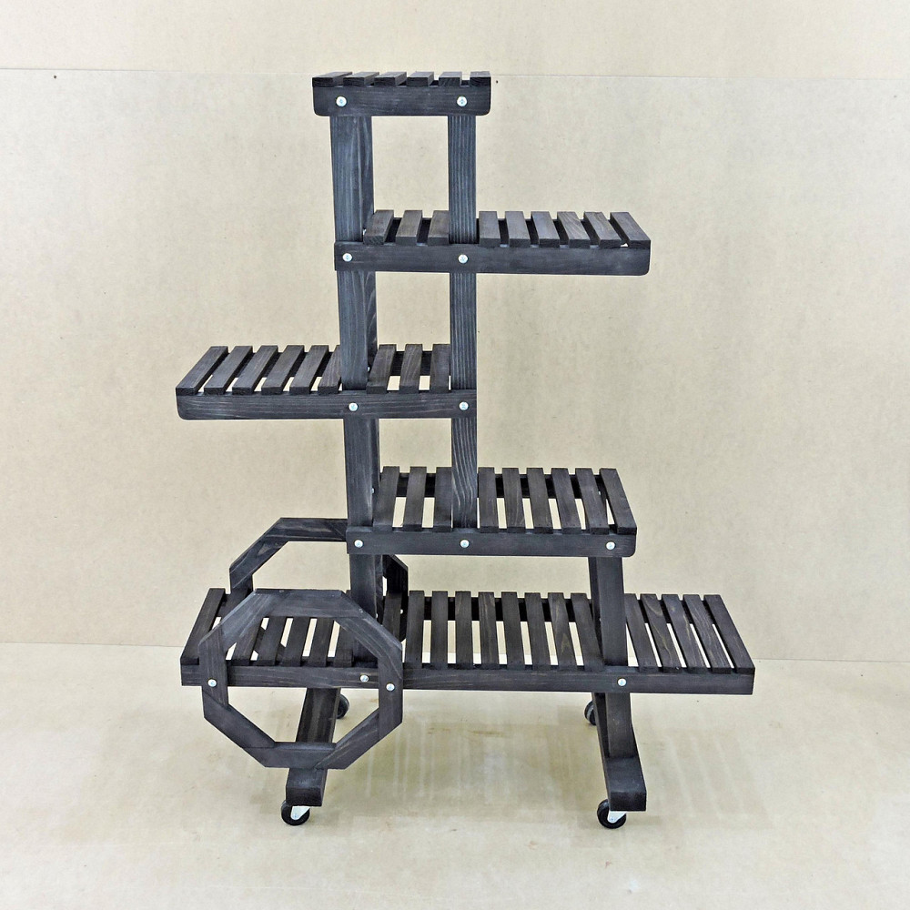 Підставка для квітів "Муліно" на коліщатках венге Миколаїв - фото 5