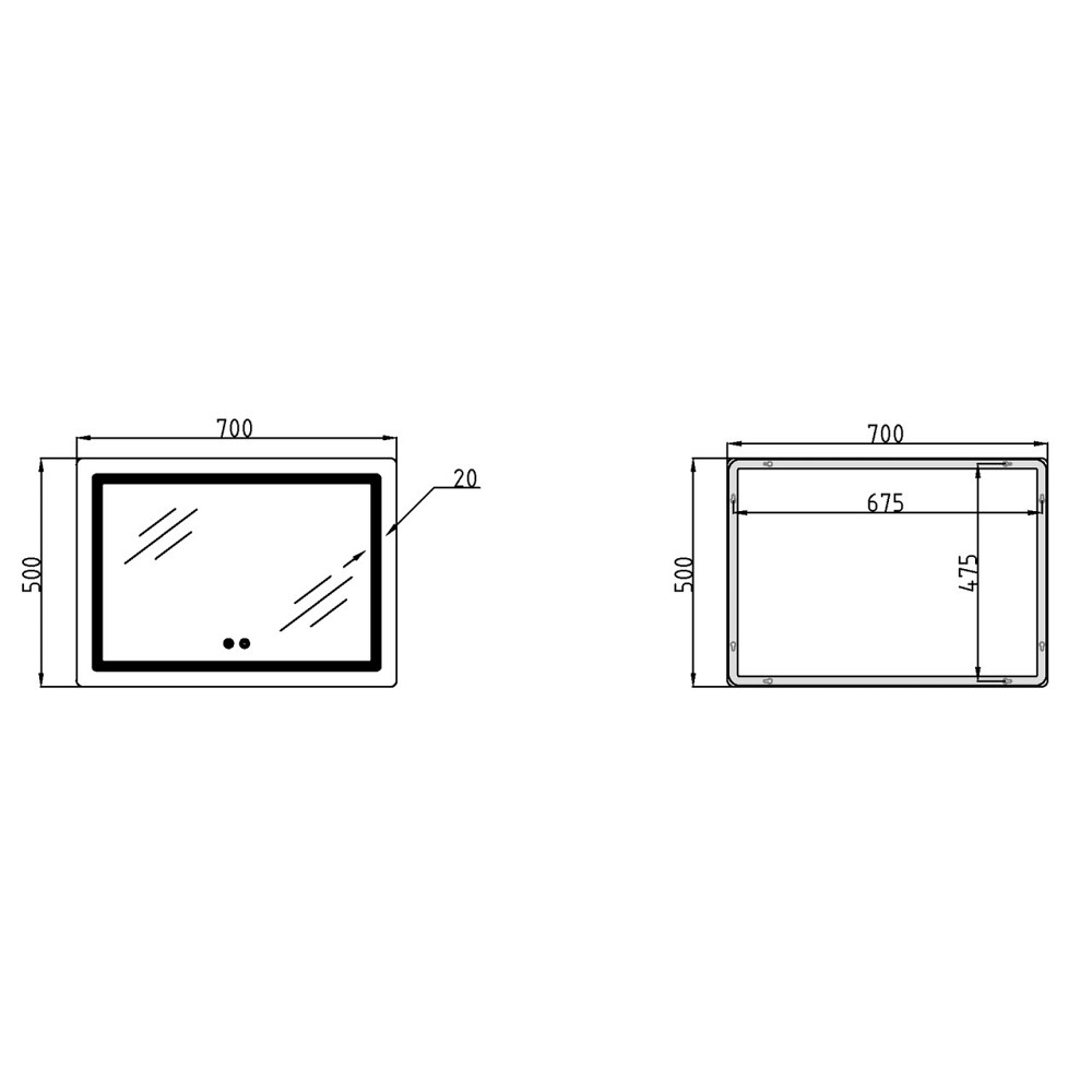 Зеркало Qtap Mideya (DC-F614) 700х500 с LED-подсветкой Touch, с антизапотеванием, диммером QT2078NCF07050W Киев - изображение 11