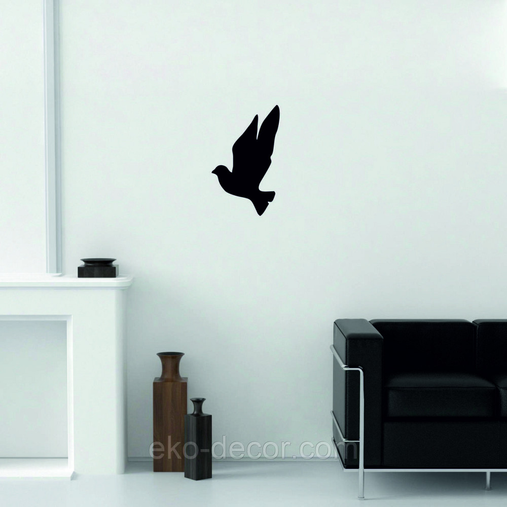 Декоративное настенное Панно «Птичка» Декор на стену(цена за 1шт) 30*18 см, Черный Киев - изображение 3
