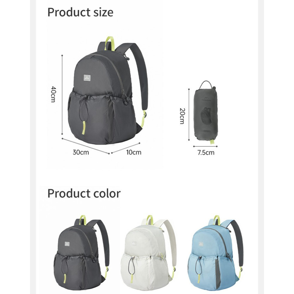 Рюкзак компактний Naturehike CNK2450XB026, 20 л, сірий Киев - изображение 13