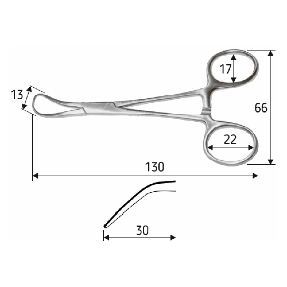 Затискач для операційної білизни Backhaus, 13см, J-18-010 Дніпро - фото 2
