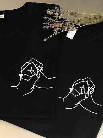 Парные футболки для парня и девушки с принтом Вместе навсегда Черновцы