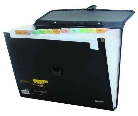 Портфель А4 12відділення "Scholz" 10501-09SCH з регістрами чорний, шт Київ