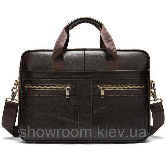 Чоловіча коричнева сумка для Leather Collection (378) Київ - фото 1