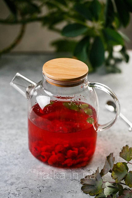 Чайник заварювальний Olens "Стокгольм 1650 мл скляний із бамбуковою кришкою для дому та ресторану Київ - фото 3