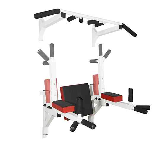 Турник брусья пресс стационарный 3 в 1 KZ-561 Спортивные стенки и турники для дома Белый Киев