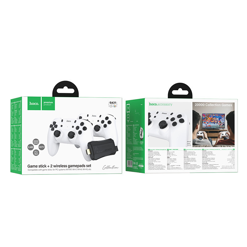 Игровая приставка + 2 джойстика HOCO GA31 Collection game box+two wireless gamepads set White Одесса - изображение 2