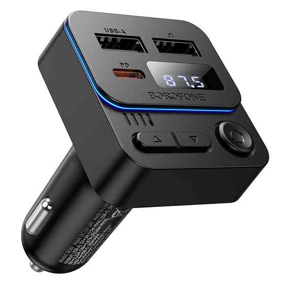 АЗП з FM-модулятором BOROFONE BC60 Hero 35W(1A1C) car BT FM transmitter Black Одеса
