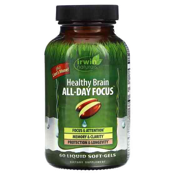 Вітаміни для мозку Irwin Naturals Healthy Brain, All-Day Focus, 60 Liquid Soft-Gels Луцьк