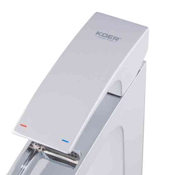 Високий водоспадний змішувач для умивальника Koer KB-15007-04 хром+білий (KR5156) Харків