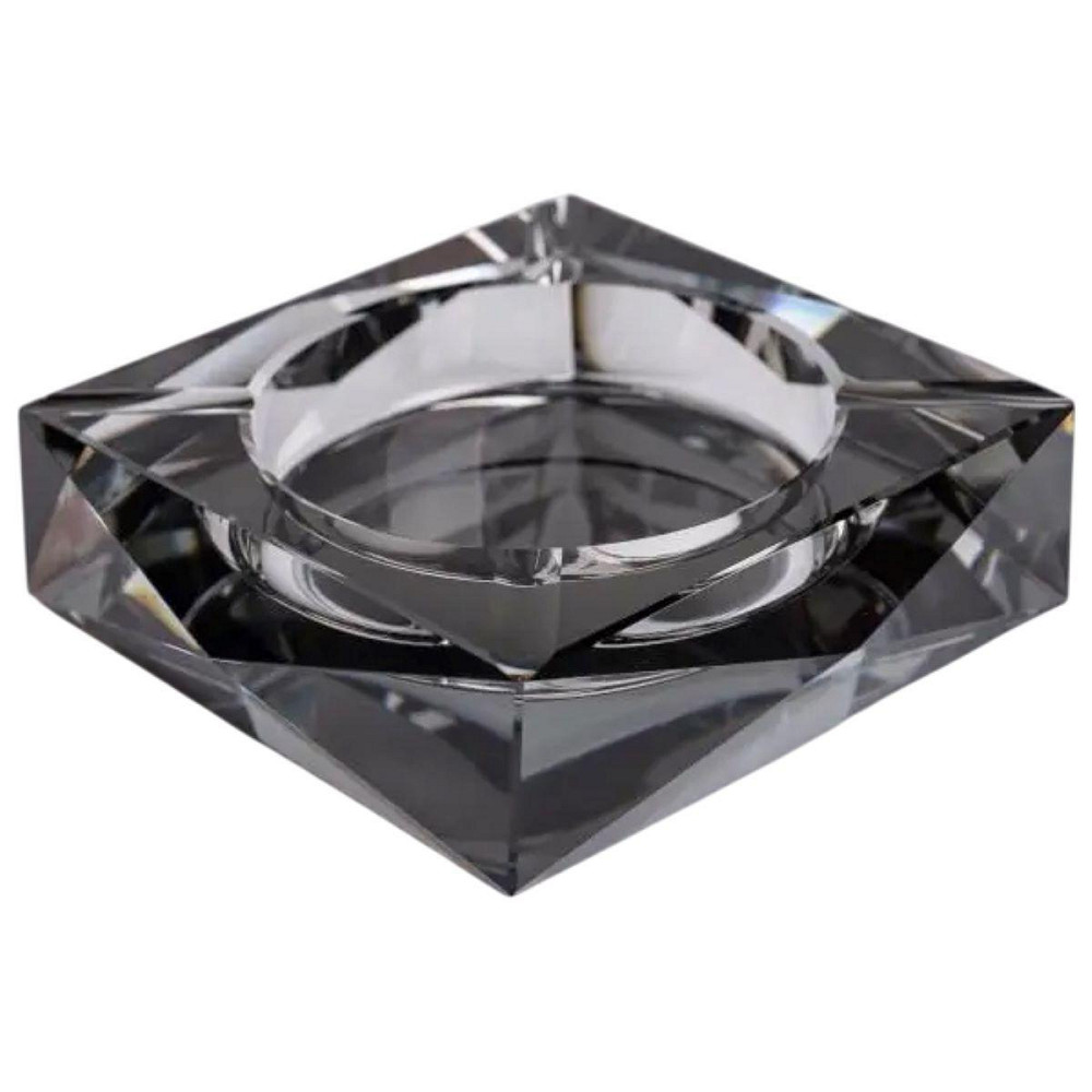 Скляна попільничка для сигарет 13х13х4 см попільничка квадратна настільна Сіра HP-4-131 Київ - фото 2